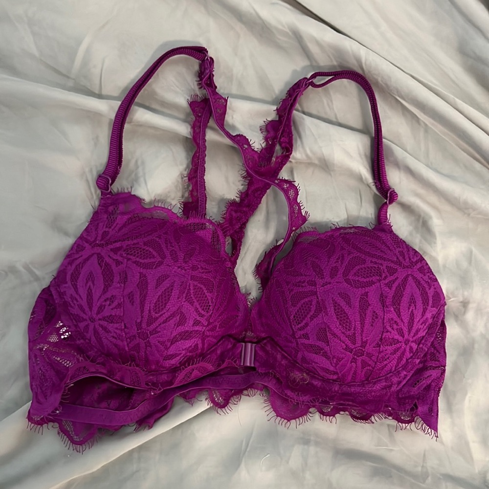 Purple PINK lace bralette 32B